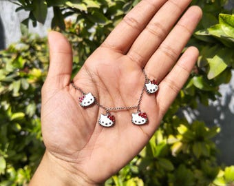 925 Sterling 925 Sterling Silver Kitty Charm Bracelet: Whimsical Cat Lover Jewelry