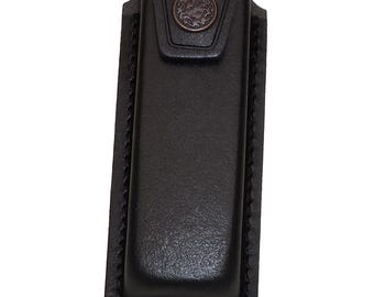 Leather Single Magazine Pouch for Glock 9mm 40 Cal 14 and 16 Round Magazines
