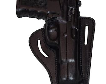Browning Hi-Power Leather Holster | 14-Round HP OWB Gun Holster | Right Hand Handmade Holster