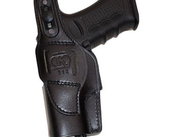 Leather Holster Thumb Break Fits Glock Sar9 K-214-S, Handmade Right Hand Belt