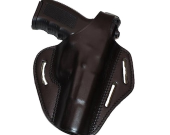 Funda de cuero tipo pancake para Glock 17, exterior, de 2 ranuras, hecha a mano, K-529 S