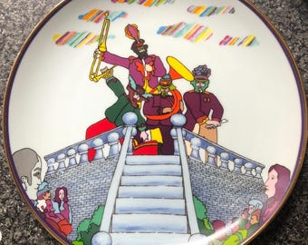 The Beatles Yellow Submarine Pepperland Gartlan China Plate  1999 Rare With Box