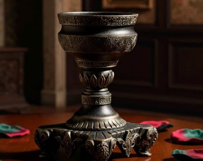 Ornate Pedestal Candle Holder | Vintage-Inspired Decor, Antique Bronze or White