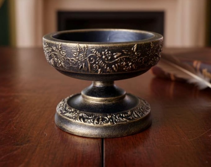 Ornate Plaster Pedestal Candle Holder | Vintage-Inspired Decor