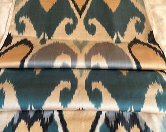 Uzbekistan Handwoven Pure Soft Natural Slk Ikat Fabric.