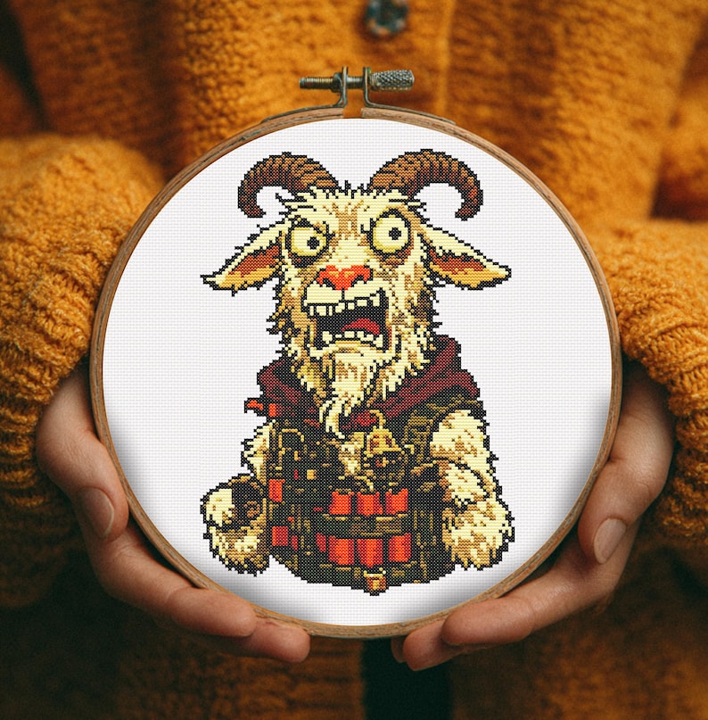Dungeon Crawler Carl – Goat Dark Fantasy Cross Stitch Pattern, Meme ...