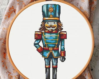 Christmas Nutcracker Cross Stitch Chart – Vintage Holiday Soldier Pattern