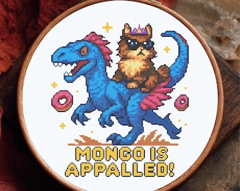 Dungeon Crawler Carl Cross Stitch Pattern, Mongo Is Appalled, Funny Fantasy Embroidery (PDF Pattern)