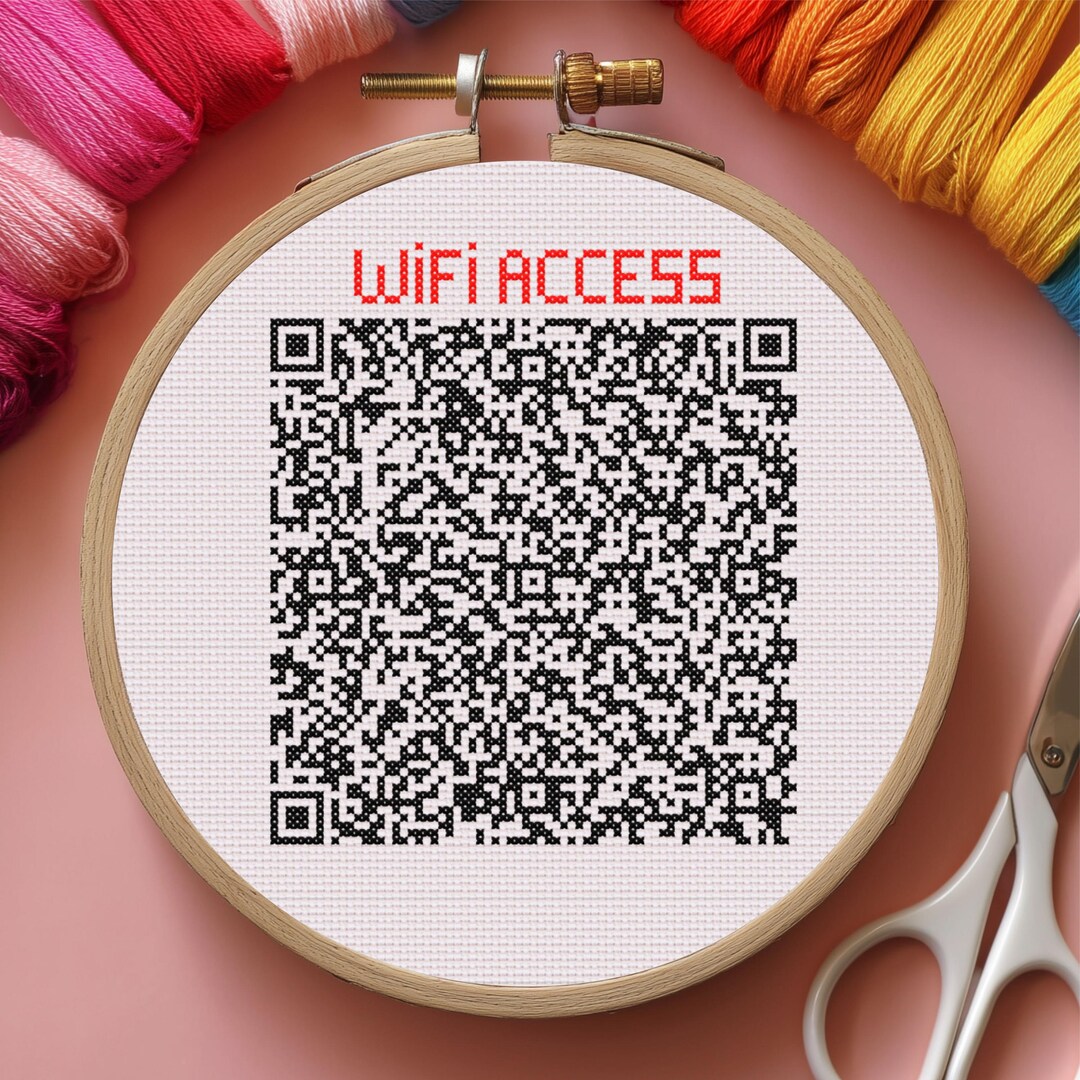 Custom Wifi QR Code Cross Stitch Pattern – “wifi Access”, Personalized ...