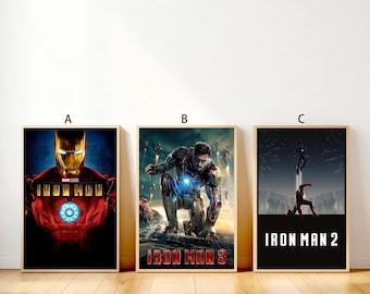 Iron Man filmposter opgerolde canvaskunst voor woondecoratie woonkamer en slaapkamer