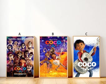 Coco Movie Poster Canvas Art | Kids Room Living Room Bedroom Wall Decor | Disney Cartoon Home Decoration Gift