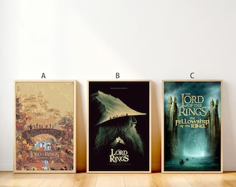The Lord of the Rings1 ：The Fellowship of the Ring Movie Poster Rolled Canvas Art for Living Room & Bedroom Home Decor