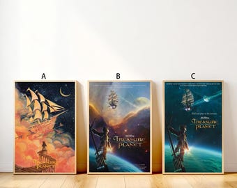 Treasure Planet Movie Poster Rolled Canvas Art for Living Room & Bedroom Home Decor