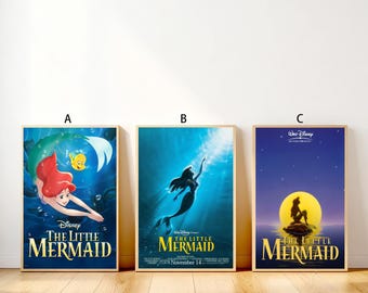 Póster de la película La Sirenita, lienzo enrollado para decorar la sala de estar y el dormitorio.