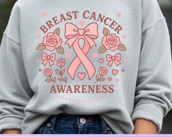 Breast Cancer Awareness PNG File | Pink Ribbon Printable Design | October Awareness Digital Download Clipart