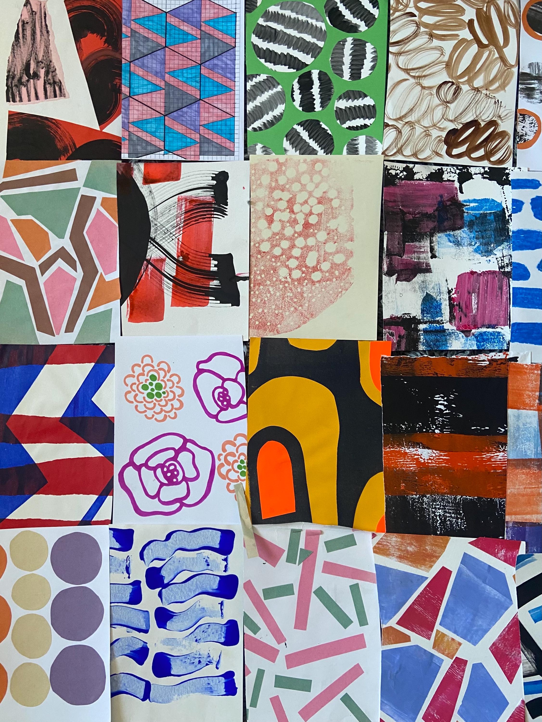 Pack No.454 Selection of 28 Patterned Papers - Drawn, Printed, Painted ...