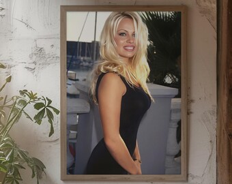 Pamela Anderson Vintage Poster Print | 90s Icon Wall Art | Classic Celebrity Decor | Instant Download | Retro Glam Room Print | Digital Art