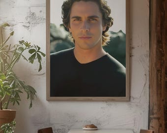 Poster con ritratto di Christian Bale da giovane / Quadro da parete con attore di Hollywood degli anni '90 / Stampa fotografica vintage da rubacuori / Decorazione con star del cinema / Regalo per fan