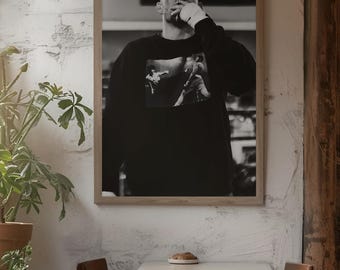 Poster in bianco e nero di Nate Diaz / Decorazione murale per palestra da lottatore UFC / Ritratto di una leggenda delle MMA / Decorazione per sport da combattimento / Idea regalo per i fan di Nate Diaz