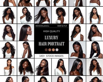 Más de 140 fotos de stock de retratos de melanina de cabello de lujo, imágenes de stock de belleza y extensiones de cabello con melanina para sitios web y redes sociales, MMR y PLR.