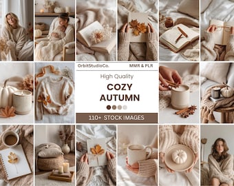 Más de 110 acogedoras fotos de otoño, imágenes estéticas de otoño sin rostro, fotos de stock de estilos de vida de temporada, productos digitales PLR y MRR.