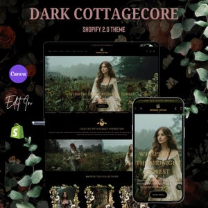Dark Cottagecore Shopify Theme | Black Shopify Theme | Witchy Shopify Theme |  Forest Theme Shopify Store | Shopify Theme 2.0