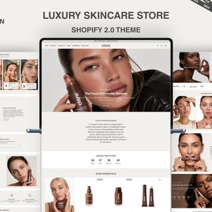 Luxury Minimal Skincare Shopify Template | Wellness Shopify Theme | Beauty Shopify Store | Modern Clean & High Converting