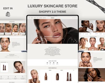 Luxury Minimal Skincare Shopify Template | Wellness Shopify Theme | Beauty Shopify Store | Modern Clean & High Converting