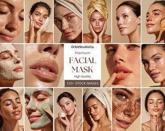 Fotos de stock de productos de cuidado de la piel, mascarillas faciales y exfoliantes (MRR y PLR)