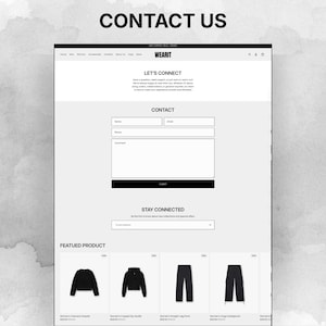 Contact us page design for Shopify fashion store with clean layout, customer inquiry form, and newsletter signup