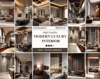 Fotos de stock de interiores de casas de lujo modernas / Imágenes de stock de interiores neutros / Fotos de interiores inmobiliarios / Imágenes de interiores estéticos y minimalistas