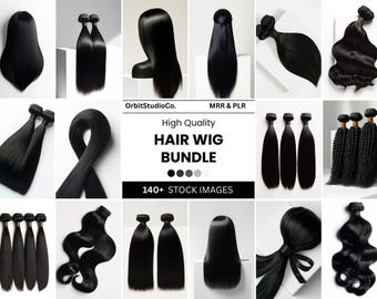 Fotos de stock de mechones de cabello crudo, imágenes de pelucas y extensiones de alta calidad para marcas de negocios de cabello, extensiones de pelucas de cabello para sitios web, MRR PLR