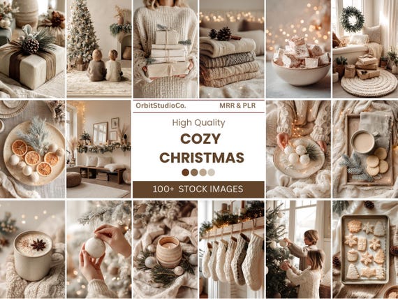 100+ Cozy Christmas Stock Photos, Cozy Holiday Photos, Christmas Photos, Feminine Winter Aesthetic AI Bundle, Festive Stock Photo, MRR & PLR