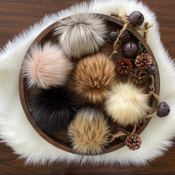 Faux Fur Pom Pom Pompom 6 Six Pack Bundle Variety