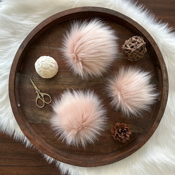 Faux Fur Pom Pom  Pompom | Blush