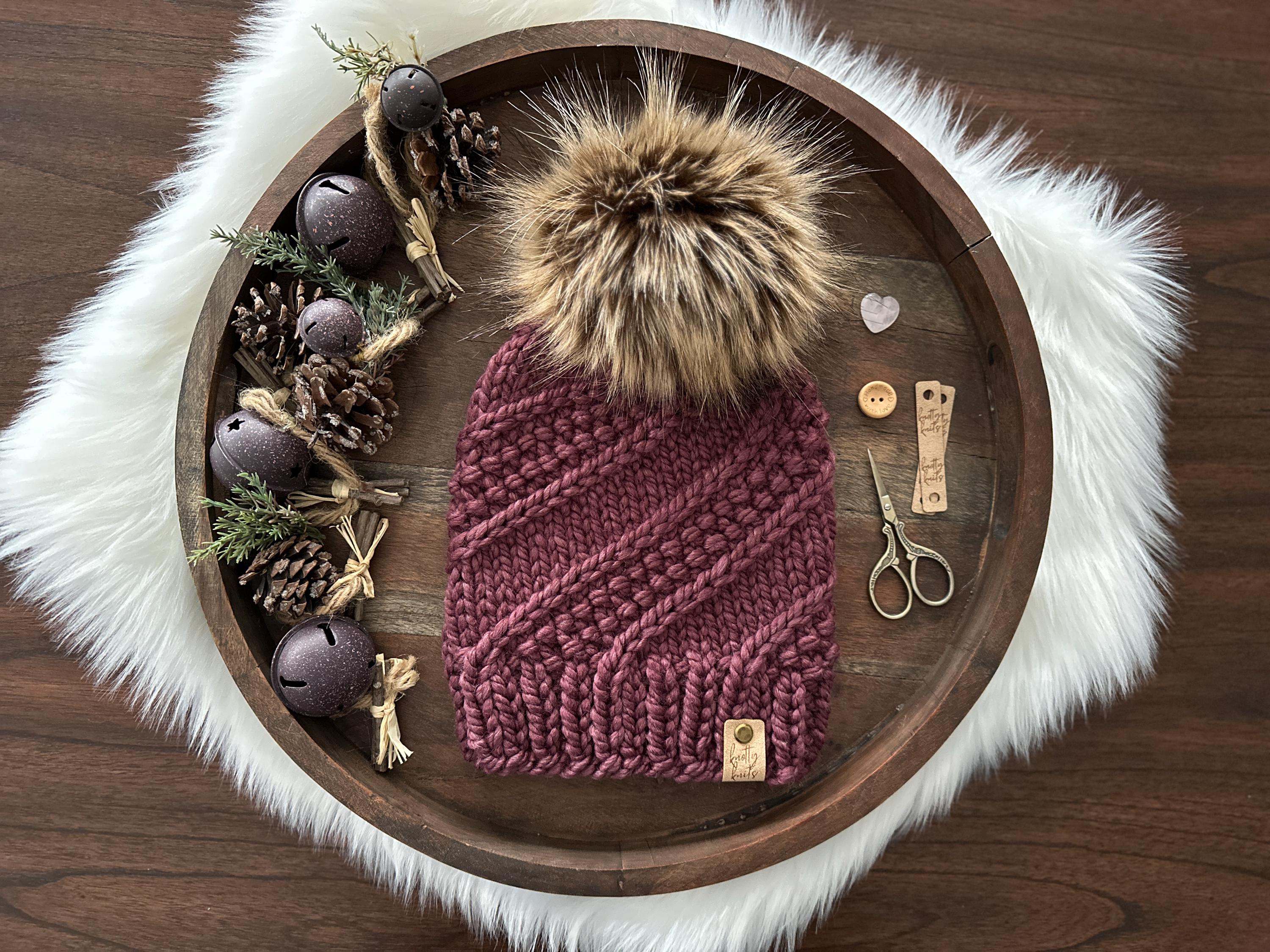 NIB Love your Melon Burgundy Beanie -One size Chocolate Drips & Icing Drips – The Cake Decorating Company main image 4