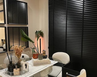 50 mm Real Basswood Venetian Blind – Black – Custom Wooden Window Blind