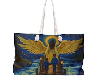 Op Van Gogh geïnspireerde draagtas beschermengel – Spiritual Art Design