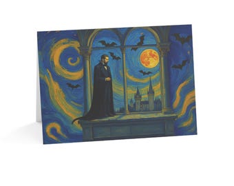 Tarjeta de felicitación de Drácula de Van Gogh: Arte gótico vampírico