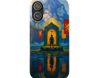 Van Gogh King Arthur Phone Case: Sword in the Stone Mythic Art