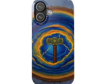 Van Gogh Thor's Hammer Phone Case: Norse Mythology Mjolnir Art