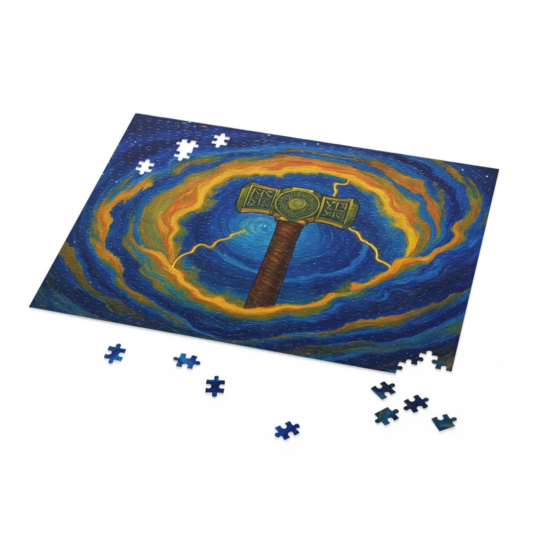 Van Gogh Thor's Hammer Puzzle Starry Night Mjölnir Art Etsy