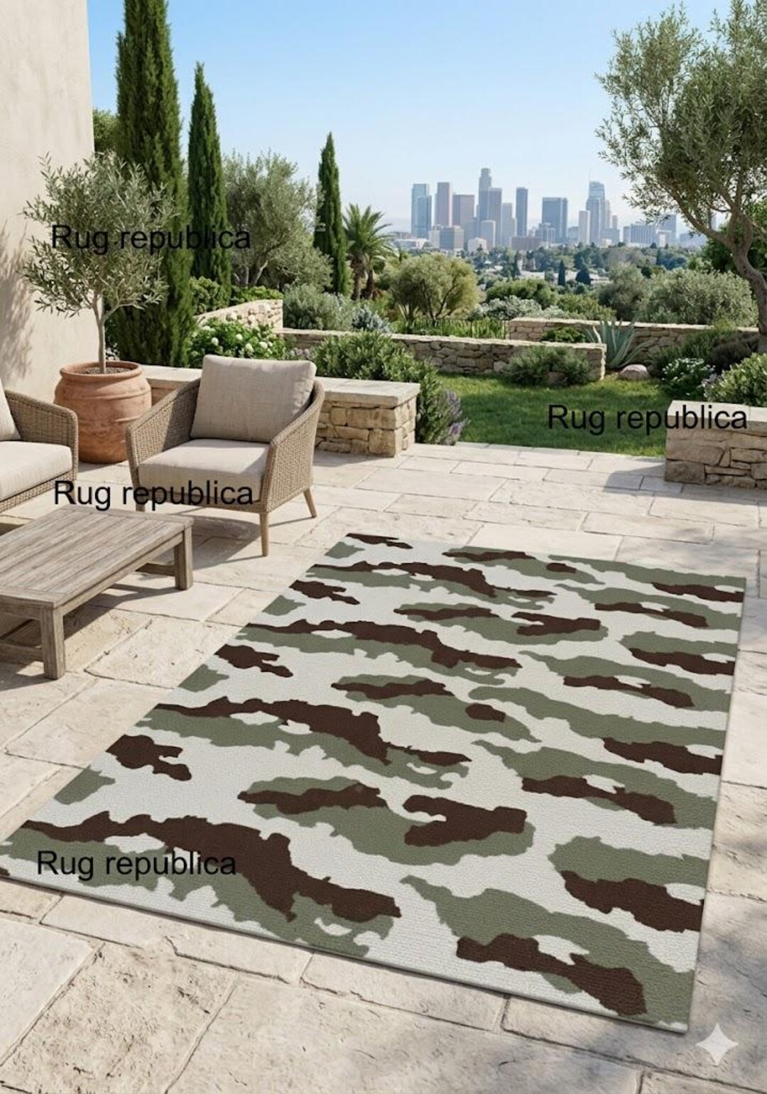 Camo Round Rug Hand-tufted Woolen Camouflage Wool Rug – Urban Streetwear Style - Etsy