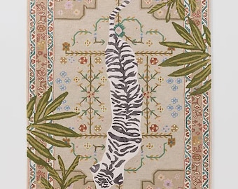 Anthro Bengal Tiger Hand Tufted Woolen Area Rug