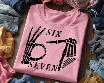 SIX SEVEN Graphic T-Shirt, Skeletal Hand Design