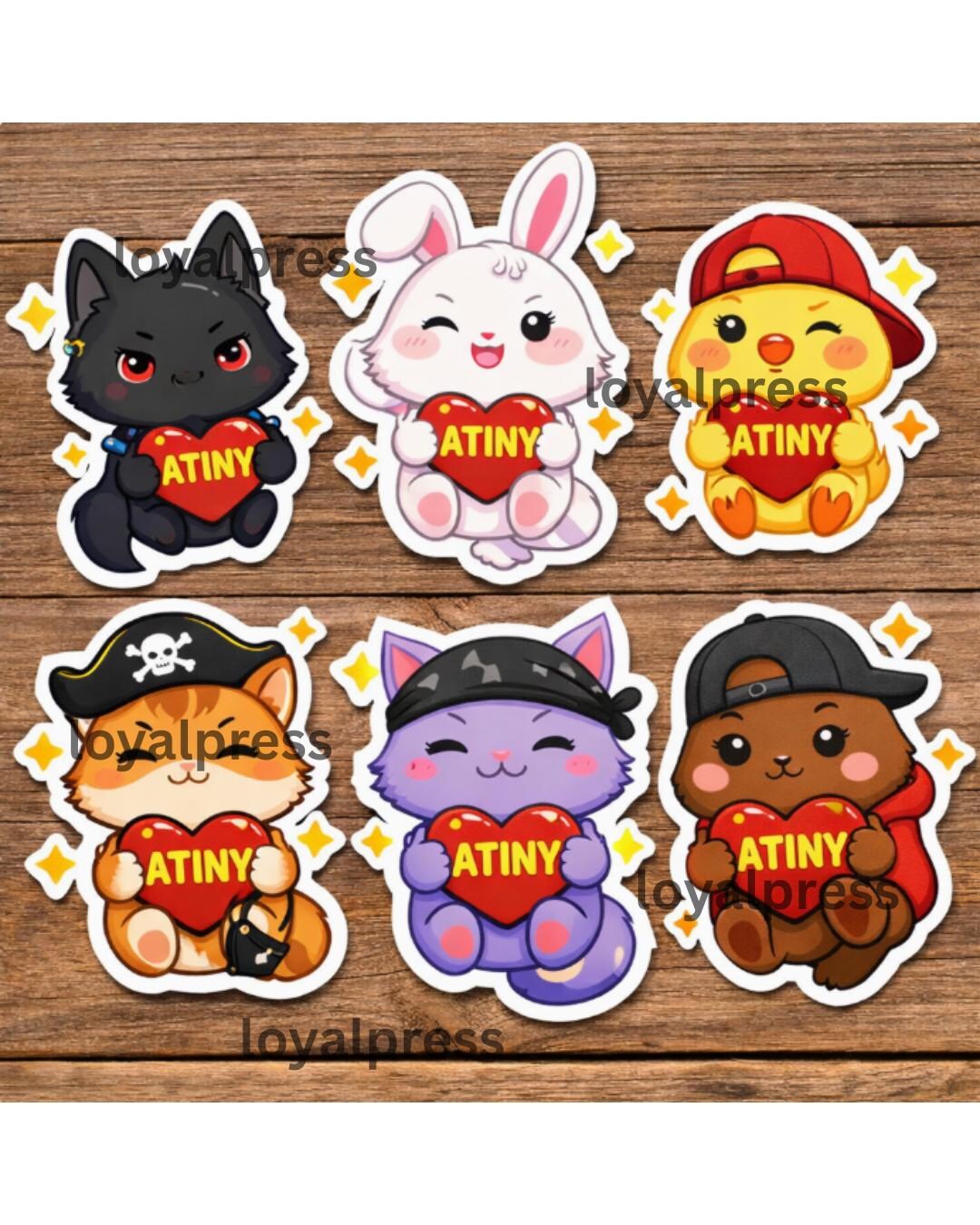 K-pop ATINY Sticker Bundle Chibi, Animal Vinyl Decal Pack - Etsy
