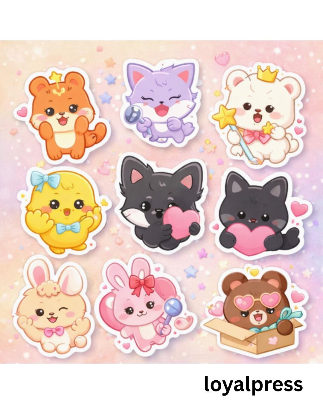 Kawaii Animal Sticker Bundle | Chibi Bear Bunny Puppy Cat Stickers ...