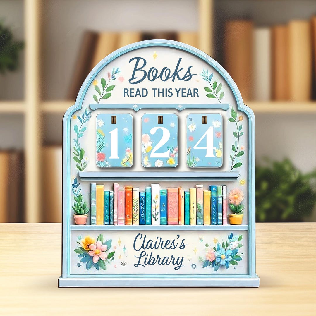 Personalized Book Tracker Reading, Decor for Readers Custom Gift for ...