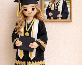 Custom Graduation Crochet Doll Personalized Graduate Gift Cap Gown Keepsake College Senior Graduation Gift Class 2026