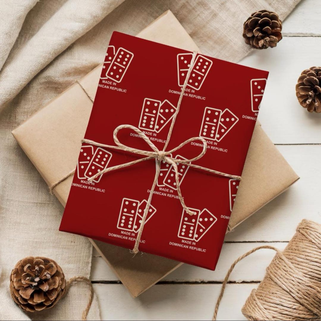 Dominican Domino Gift Wrap | Caribbean Wrapping Paper | Tropical ...